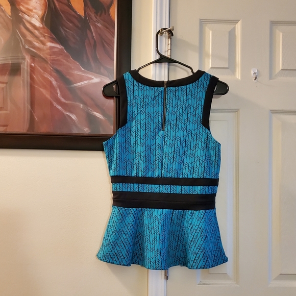 Worthington Colorblock Striped Peplum Top, Size medium - Picture 4 of 8